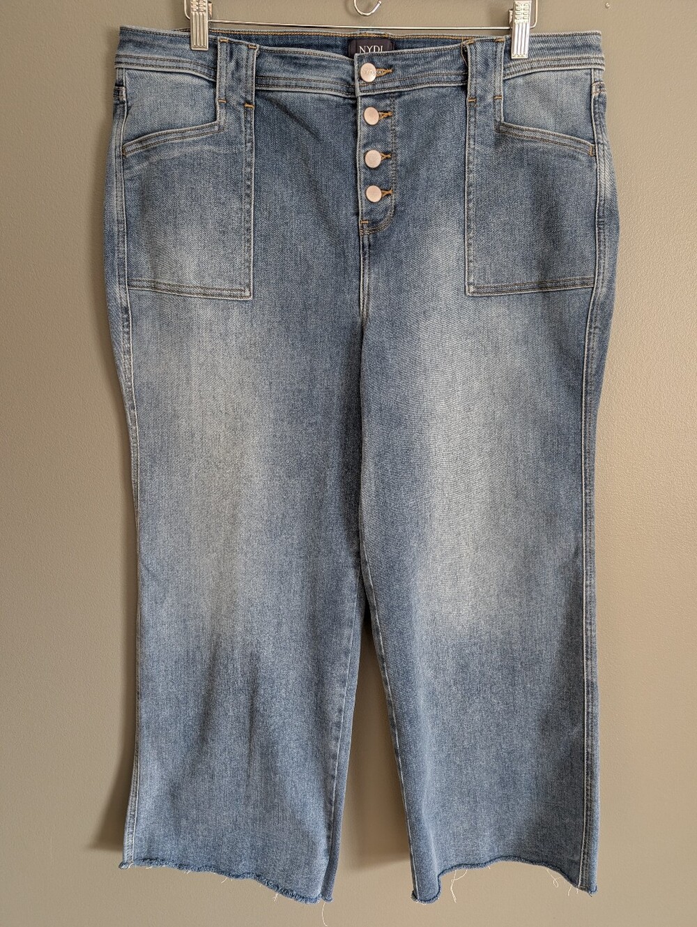 NYDJ Button Fly Wide Leg Jeans Size 16